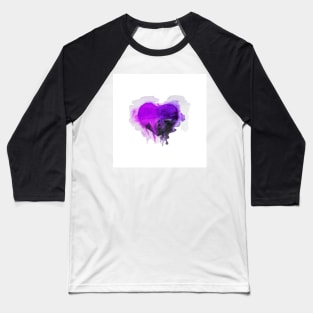 Watercolor ultra violet heart Baseball T-Shirt